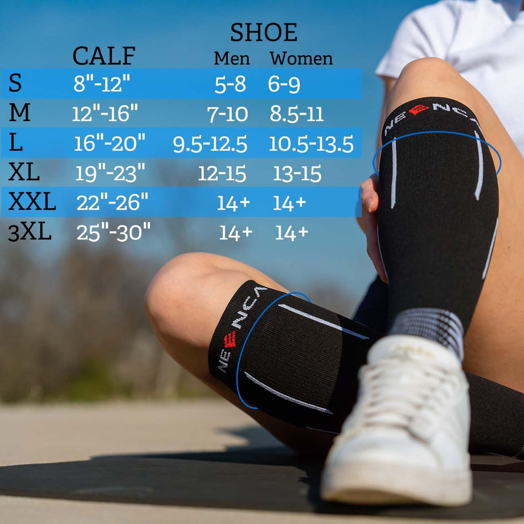NEENCA Compression Socks, Medical Athletic Calf Socks for Injury Recovery & Pain Relief, Sports Protection—1 Pair, 20-30 mmhg