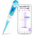 Easy@Home Digital Basal Thermometer for Ovulation: Backlight LCD Display 1/100th Degree High Precision BBT, Memory Recall, NOT Bluetooth Enabled – Scan Results with Premom Fertility Tracker App, Blue