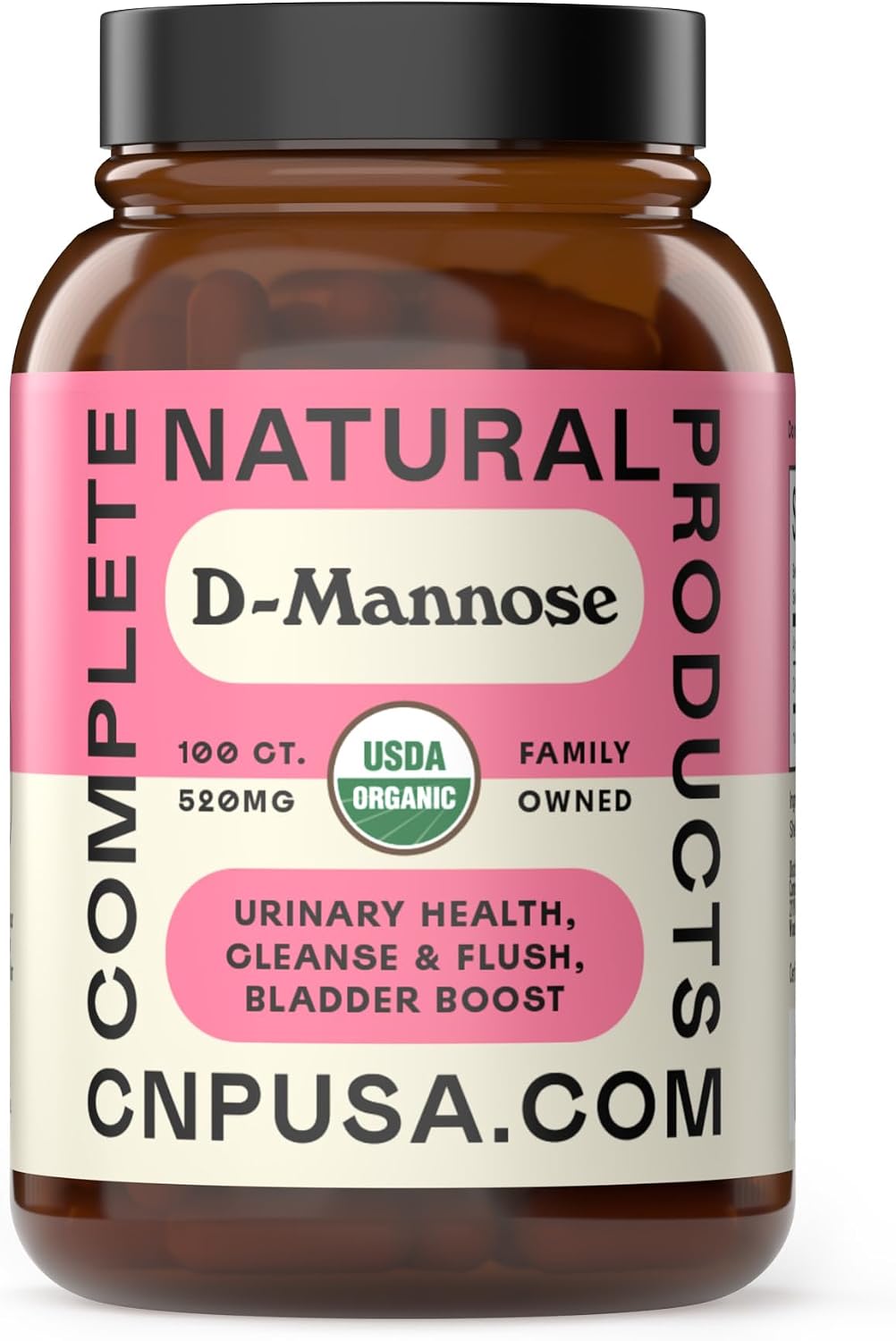 CNP | D Mannose Capsules 520mg - UTI Support, Bladder Urinary Tract Aid | Organic D mannose 520mg capsules for UTI support, urinary tract and bladder health; vegan non GMO, no fillers, kosher