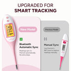Easy@Home Bluetooth Basal Thermometer: Smart BBT for Ovulation with Large Backlit LCD Screen, 1/100th High-Precision Tracker & 30-Reading Memory | Compatible Premom App | EBT-770
