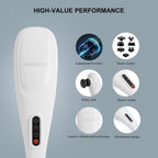 MEGAWISE Cordless Handheld Back Massager, 5 Speeds, 3200mAh, Off-White