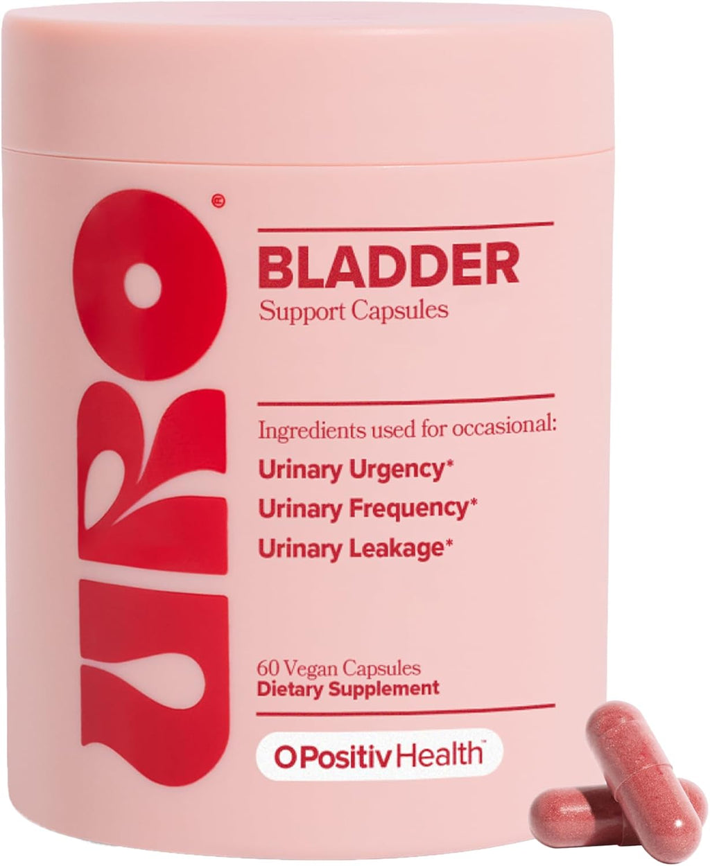 O Positiv URO Bladder Control Supplement for Urinary Urgency, Frequency, Leakage with Pumpkin Seed Extract, Soy Germ Extract, Saw Palmetto, 30 Servings (Pack of 1)