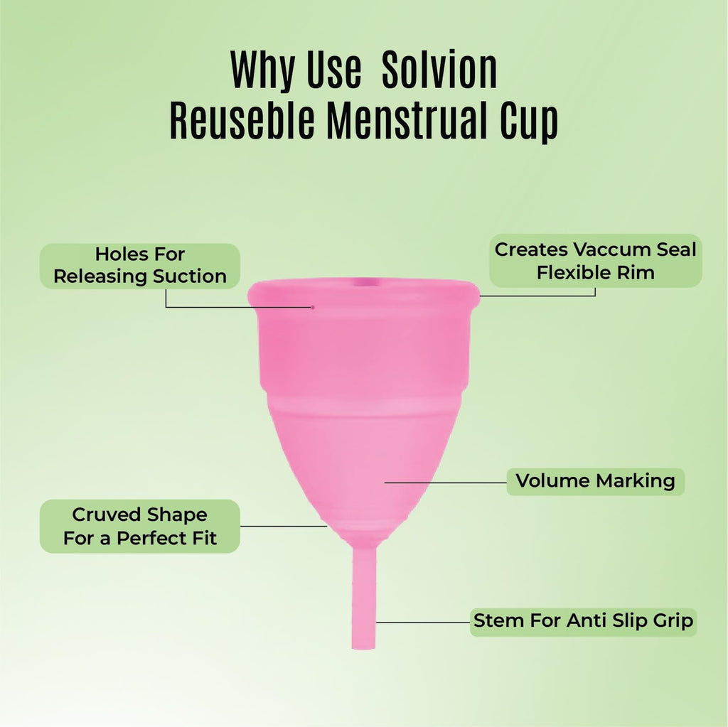 Reusable Menstrual Cup for Women | FDA Approved | Made of Ultra Soft 100% Medical Grade Silicone | Odour, Rash & Itch-Free Period | Leak-Proof Protection for 8-10 Hours, Pack of- 1