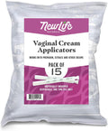 Disposable Plastic Vaginal Applicator Pack: Hygienic Threaded Injector Applicators to Fit Preseed Lubricant, Estrace, Personal Lube and OTC Gel or Cream Products - with Dosage Measurements - 15 Pack