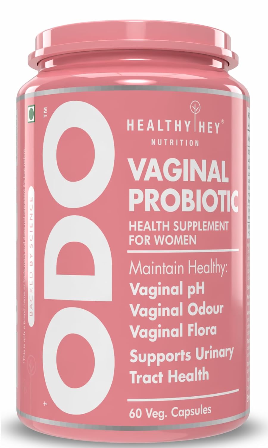 HealthyHey ODO Vaginal Probiotics for Women pH Balance with Prebiotics & Lactobacillus Probiotic Blend - Vaginal Health Supplement - Promote Healthy Vaginal Odor & Vaginal Flora - 60 Veg Capsules