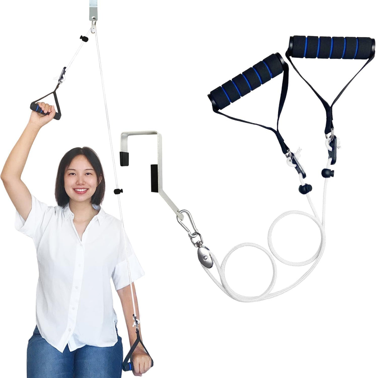Shoulder Pulley for Physical Therapy, Pulleys for Shoulder Rehab Over Door, Shoulder Pulley Over The Door Physical Therapy, Door Pulleys For Physical Therapy, Arm Pulley, Over The Door Pulleys - White