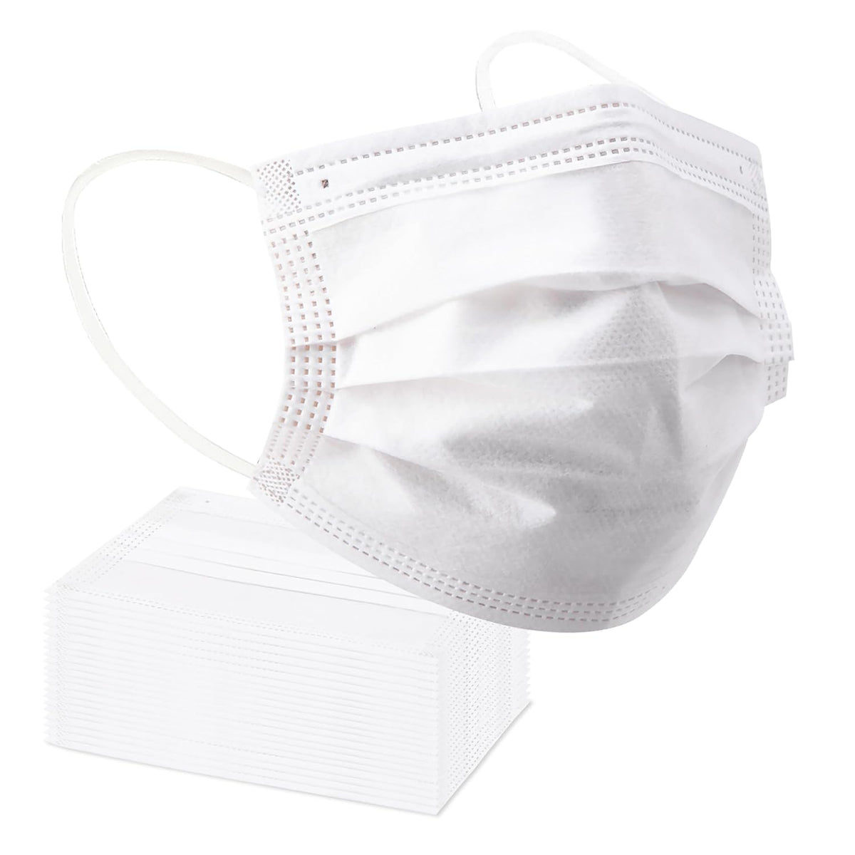 White Disposable Face Masks 100 Pcs White Face Mask 3 Ply Protection Masks
