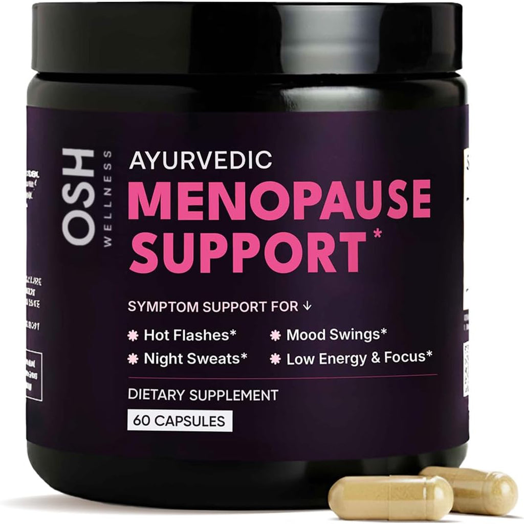 Menopause Supplements for 45+ Women | Hot Flash, Night Sweat & Mood Swing Relief | Ayurvedic Herbal Blend with Shatavari, Ashwagandha, Black Cohosh | Eases Dryness & Boosts Libido | 60 Capsules