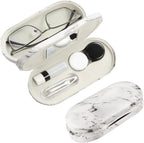AITIME 2 in 1 Contact Lens and Glasses Case Combo,Contact Travel Case Kit | Double Sided Eye Contact Case with Remover Tool,Storage Organizer Accessories,Cute Eyeglasses Case with Contact Holder