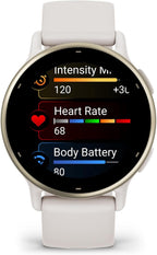 Garmin vívoactive® 5, Health & Fitness GPS Smartwatch, 42mm, Ivory | 24/7 Health Monitoring, Built-In Sports Apps, Sleep Coach, Body Battery™ Energy Monitoring, Workout Benefit & Recovery Time