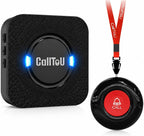 CallToU Caregiver Pager, Call Button for Elderly, Call Bell, 1+1 Black