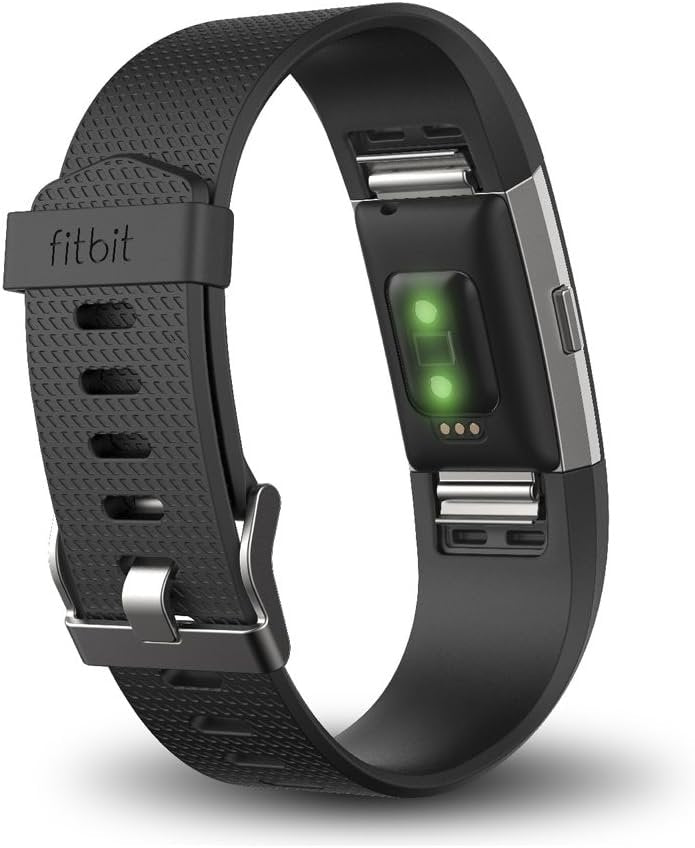 Fitbit Charge 2 Heart Rate + Fitness Wristband, Black, Large (US Version), 1 Count