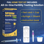 Sperm Test Kit for Men, 2-in-1 Sperm Check Fertility Screening with At-Home Semen Analysis, Accurate Semen Concentration Result in Minutes for Fertility Planning, Easy to Use
