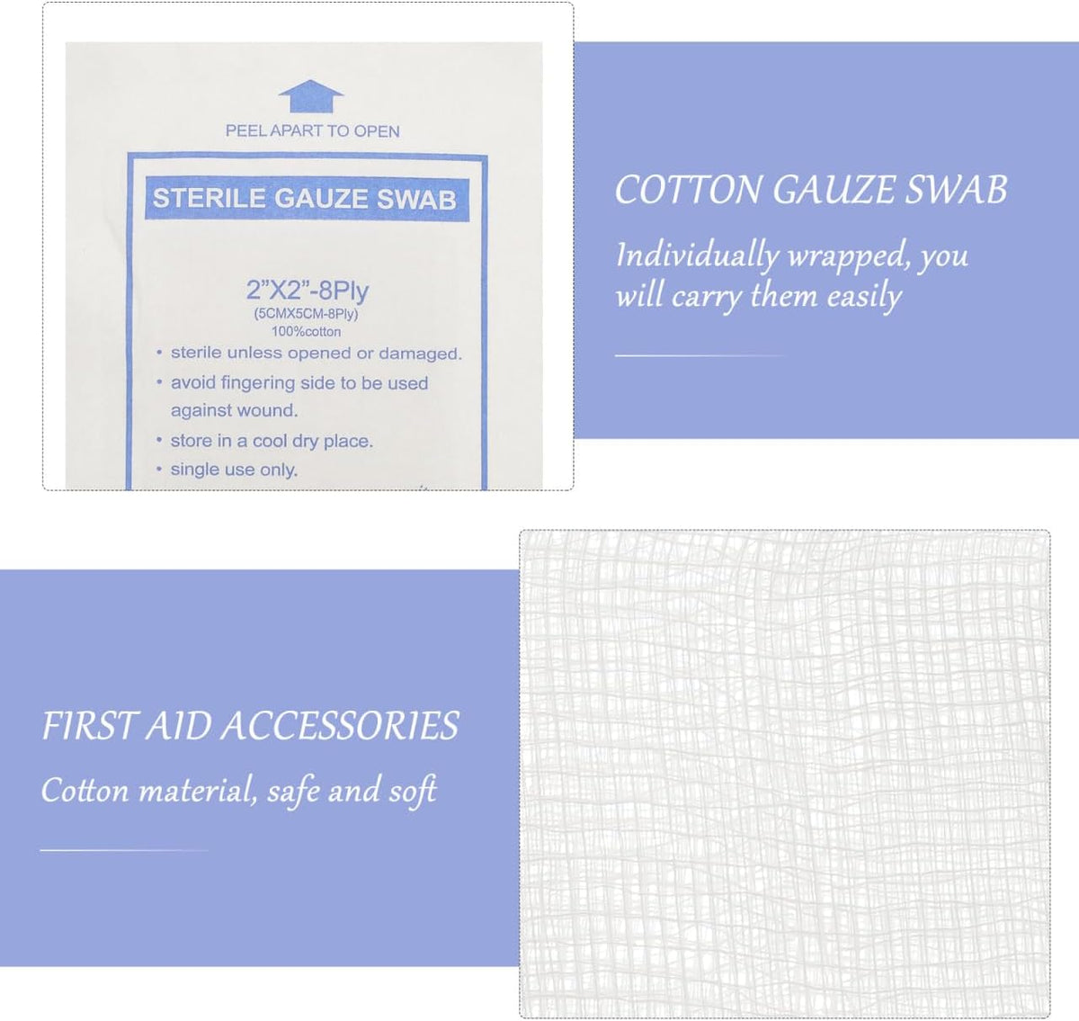 Healeved 30pcs Sterile Gauze Pads 2x2 Gauze Pads, Wound Dressing Tape, Ultra Absorbent Non- Woven Gauze Sponges For Wound Care for Home Outdoor