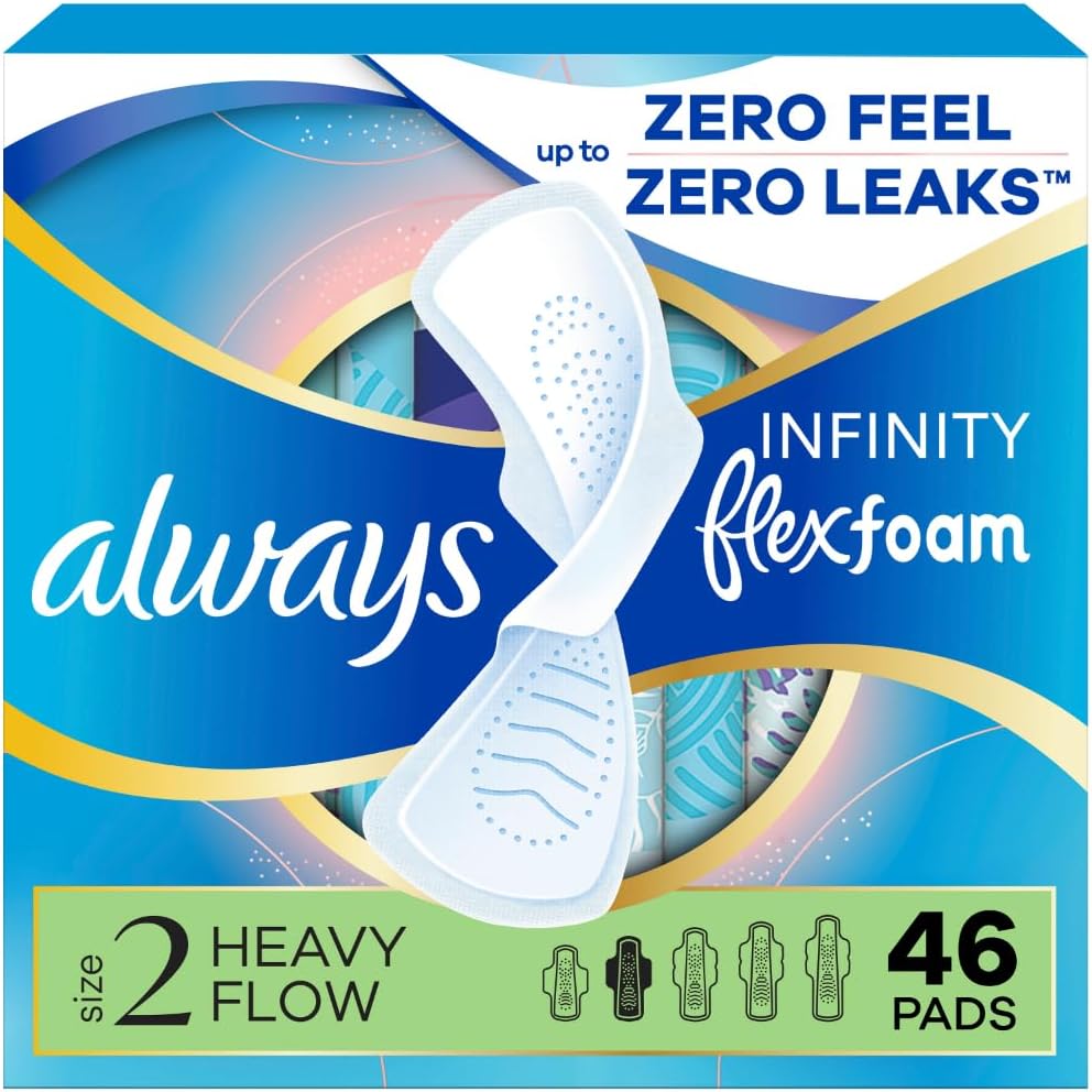 Always Infinity Pads with Wings, Heavy Flow, 46 Count