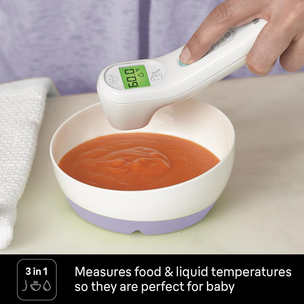 Braun No Touch 3-in-1 Thermometer for Adults, Kids, Babies | Measure Forehead, Liquid, Food Temps, Adult & Baby Thermometer, Professional Accuracy, Color Coded Fever Guidance