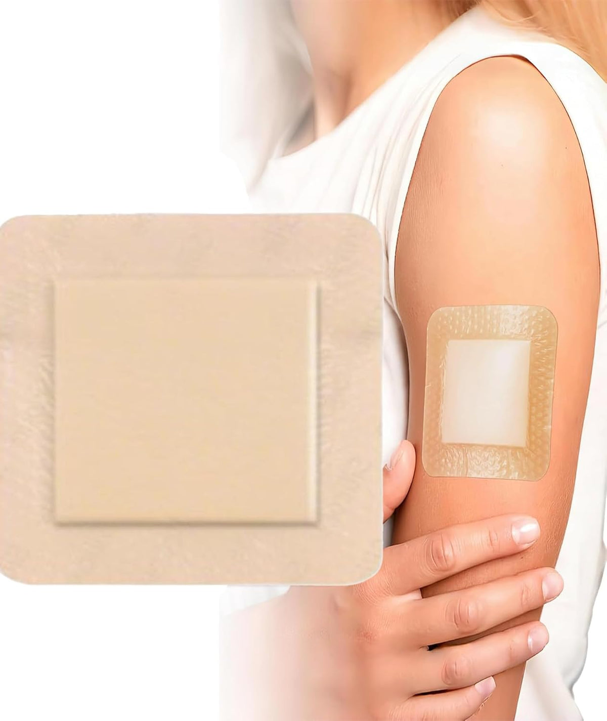 Bed Sore Patch, 10x10cm Silicone Gel Foam Dressing for Wound Care, Advanced Bed Sore Dressing for Long-Term Bedridden Patients, Surgical Pads for Dressing Wounds