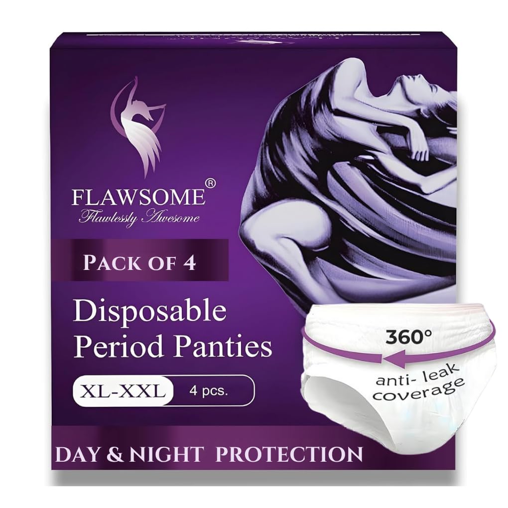 Flawsome Maternity Sanitary Pads for Postpartum Women | XL Size, Pack of 4 | 360° Leak-Proof, Highly Absorbent | Rash-Free, Soft & Breathable | Overnight Protection