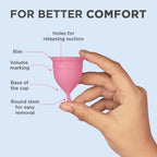 Pee Safe Reusable Menstrual Cup for Women (Medium) | Made with Medical Grade Silicone | Soft, Flexible, BPA & Latex Free | Up to 12 Hours Protection | Travel Friendly Pouch Included
