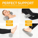 AllSett Health Firm Round Bolster Pillow - Memory Foam Cervical Neck Roll Pillow for Sleeping