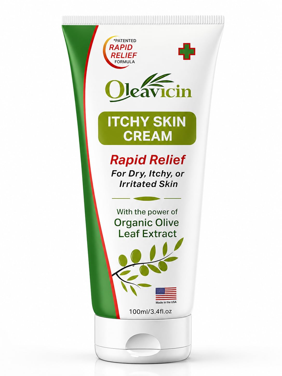 Oleavicin Extra Strength Anti-Itch Cream - Itchy Skin Cream for Fast Itch Relief - Natural Anti Itch Cream for Adults & Kids - Organic Olive Leaf Extract - Steroid-Free Rash Relief for Sensitive Skin
