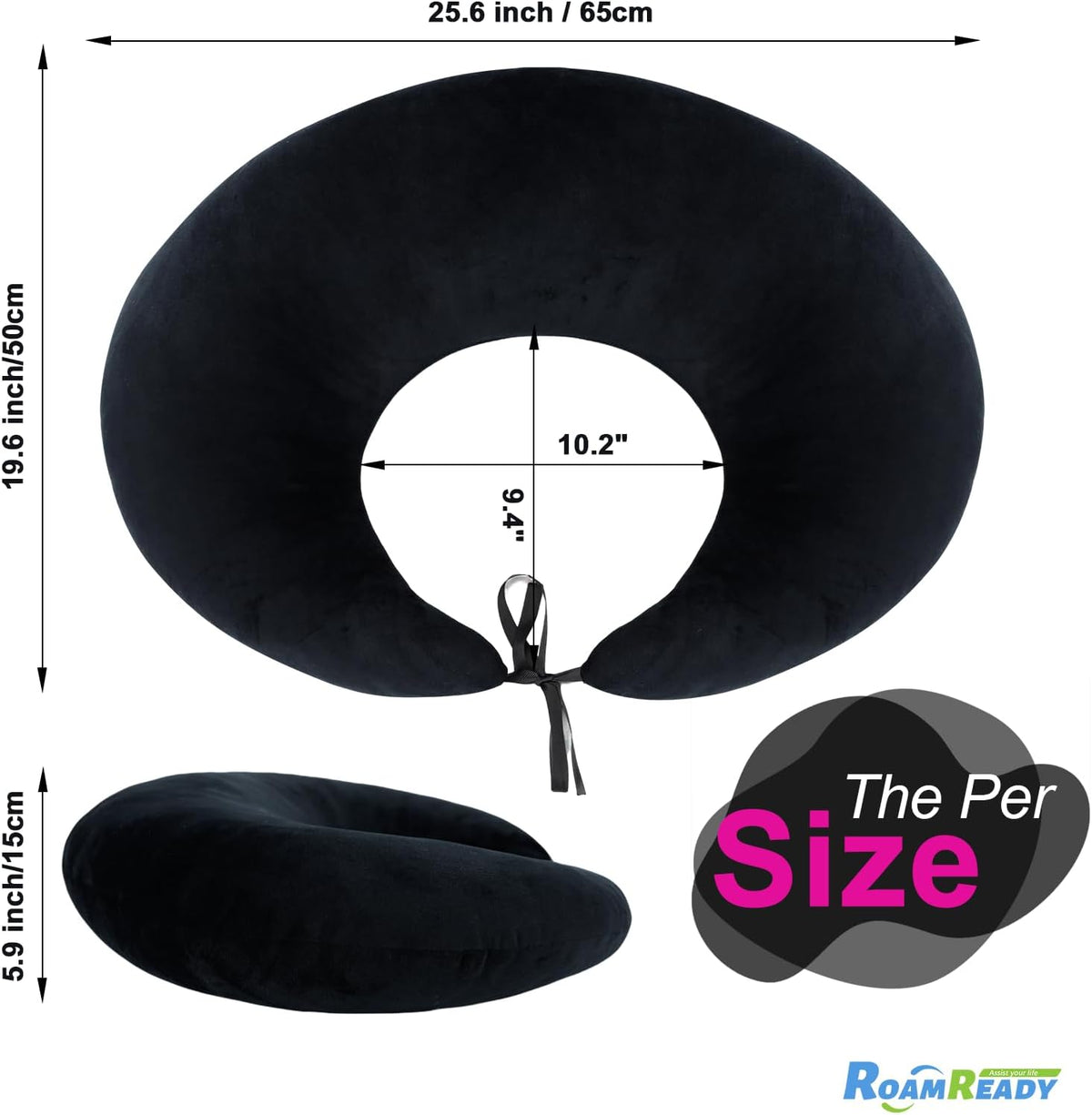 BBL Post Surgery Pillow for Sitting Sleep, Donut Hemorrhoid Pillow for Driving, Hip Support Cushion, BBL Cotton for Recovery