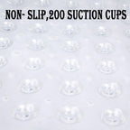 YINENN Bath and Shower Safety Mats 40x16 inch, Non Slip with Suction Cups for Bathroom Stall and Tub Floor, Extra Large and Machine Washable, Drain Holes Keep Bathtub Clean, Clear