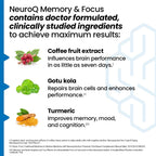 NeuroQ Memory & Focus | Formulated by Neurologist Dr. Dale Bredesen | Addresses All 4 Causes of Cognitive Decline | Ginkgo Biloba, Phosphatidylserine, Gotu Kola, Coffee Fruit, Turmeric & Propolis