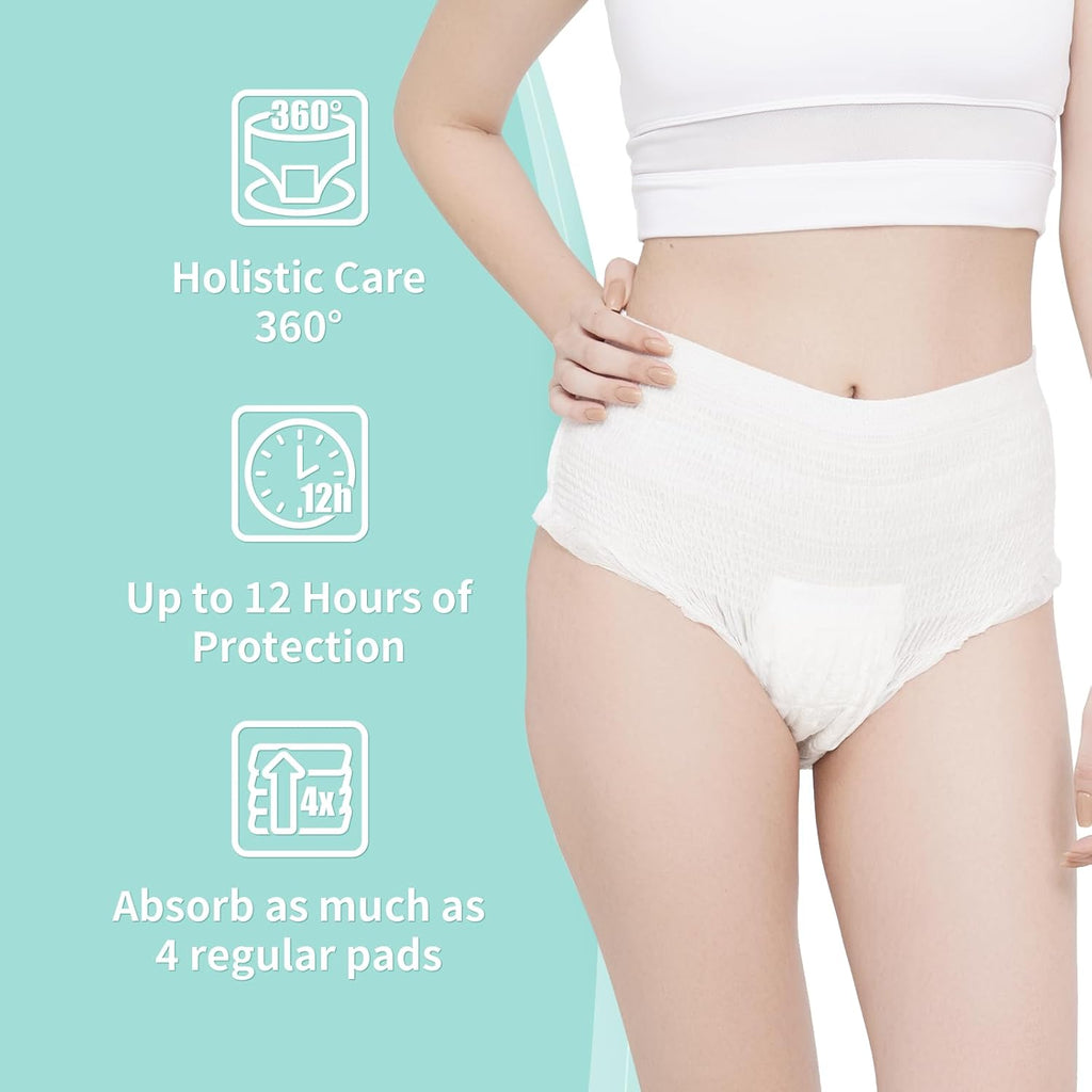 Disposable Period Underwear for Women S/M, 360° Leak Proof Period Panties for Heavy Flow, Overnight Postpartum and Incontinence, Odor Control, Breathable, Comfortable & Secure, 6 Count