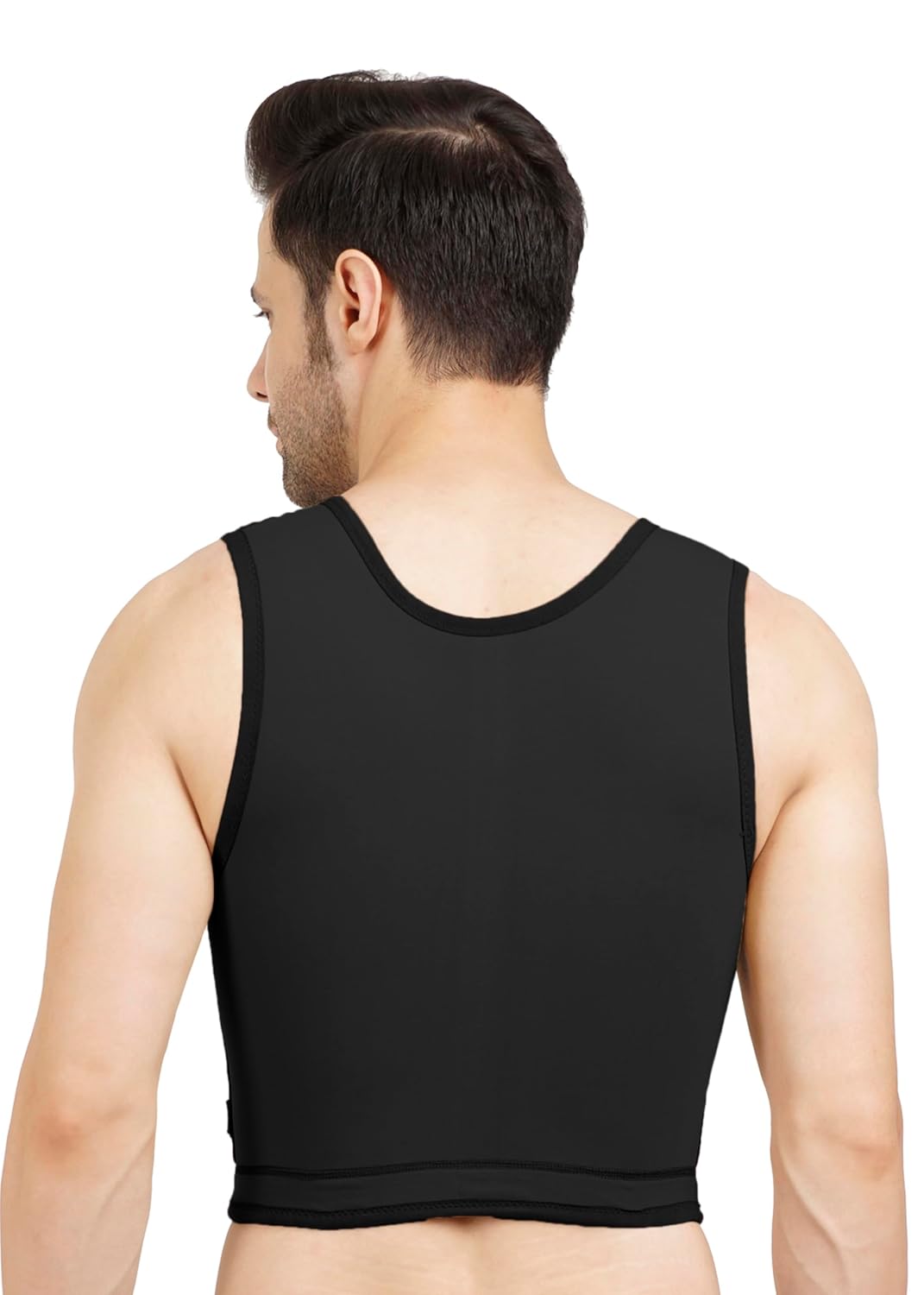 Gynecomastia Short Vest || MODERATE COMPRESSION || Velcro Closure || Chest Shapewear || Comfortable for Men || Tomboy Chest Binder || Shapewear for Post-Surgery |