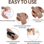 Wound Closure Strips 5Pcs Emergency Laceration Closures Butterfly Stitches Sutures Bandaids Zip Stitch Without Stitches for Hiking Camping Survival Outdoor