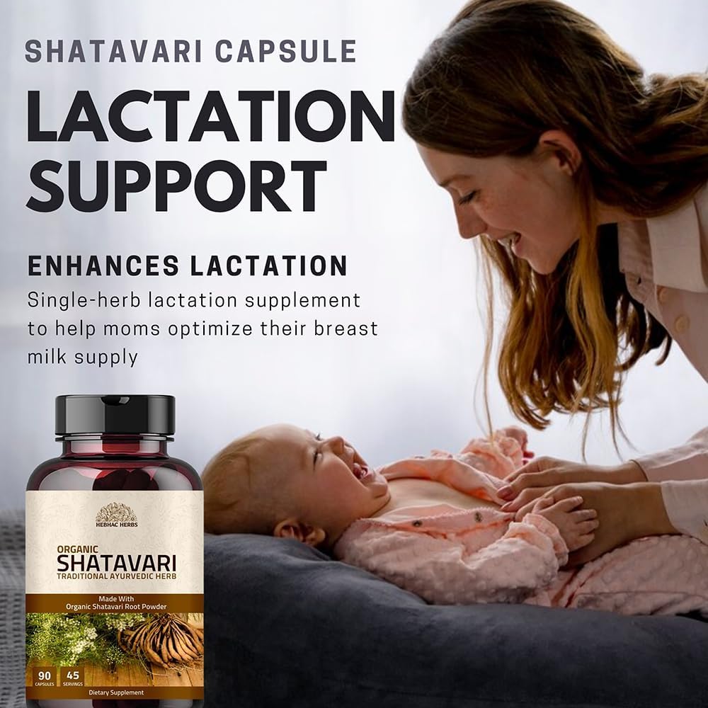 Shatavari Capsules 1000mg Breastfeeding Lactation Supplement for Women, Supports Hormone Balance for Women, Ayurvedic Herb for Vata & Pitta, Female Vitality & Rejuvenation (90 Capsules)