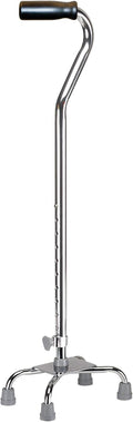 Drive Medical Quad Cane, Small Base, Chrome Finish | Small Base Design Offers Added Stability and Balance Support with Durable Chrome Finish for Daily Use