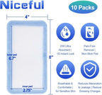 Niceful Super Absorbent Wound Dressing 4" x 8" (10 Pcs) – Sterile Non Stick Gauze Pads for Wound Care, Heavy Exudate Large Bandages for Pressure Ulcers, Bedsores, Diabetic Foot Ulcers