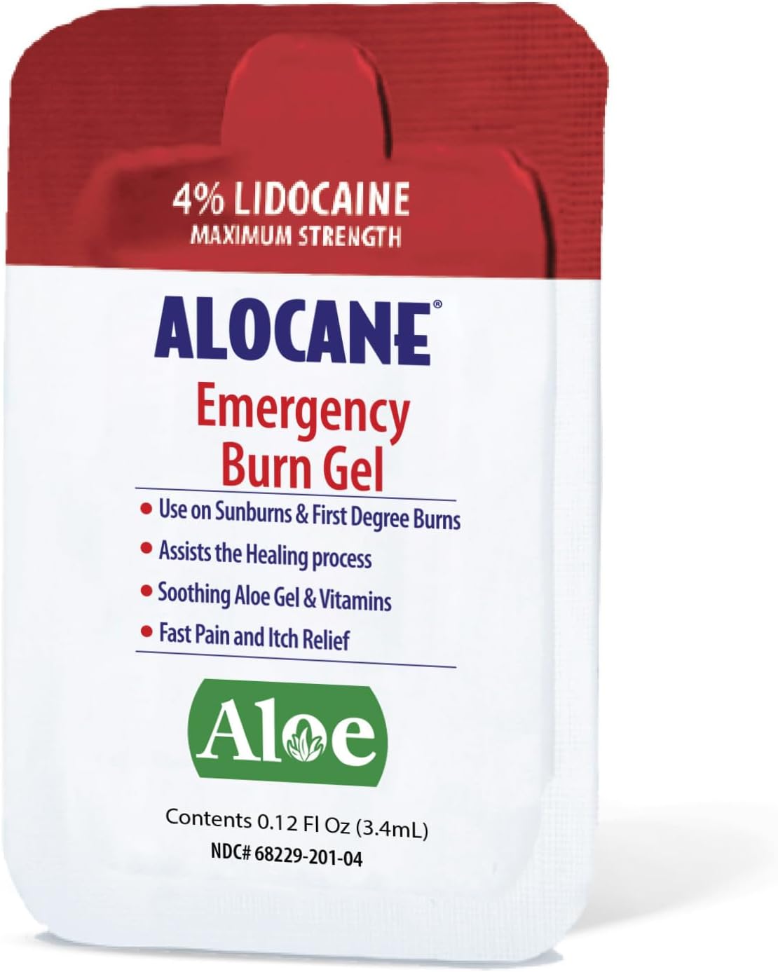 ALOCANE® Emergency Burn Gel Maximum Strength 4% Lidocaine Individual Use Packets,Commercial Grade, for Restaurants, Manufacturing, Other Heat Related Work environments, for Commercial Use Only, 24 Ct