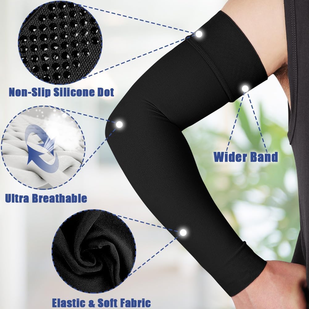 beister Medical Compression Arm Sleeves for Men Women（Single）, 20-30 mmhg Full Arm Support for Pain Relief, Lymphedema