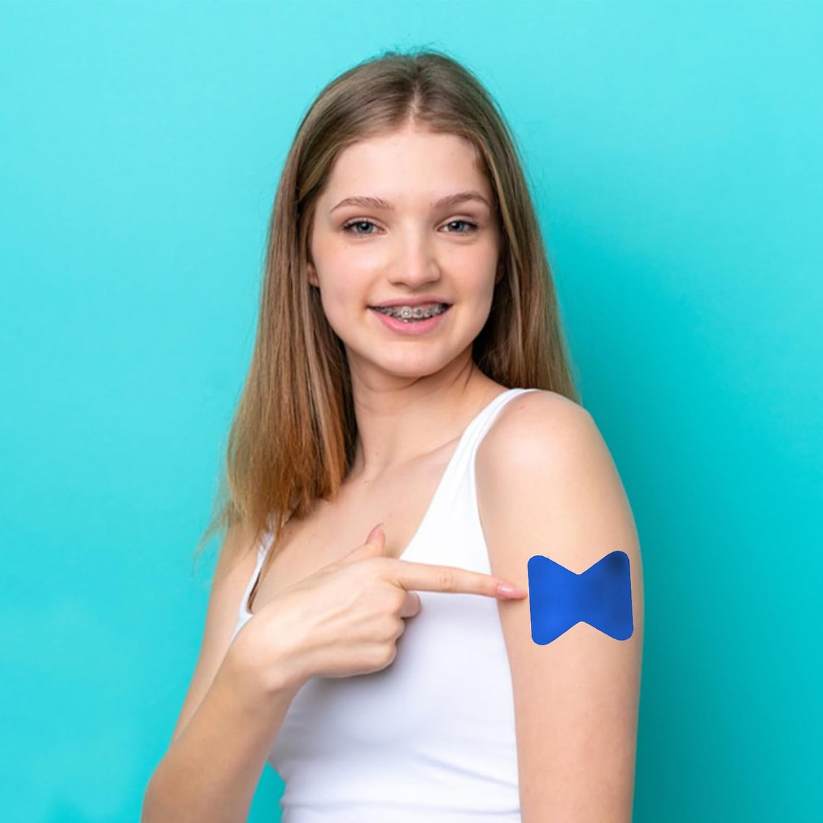 160Pcs Blue Metal Detectable Waterproof Adhesive Bandages 1.75" X 2" Butterfly Shape Food Service Blue Bandages with Quilt-Aid Pad for Catering First Aid and Wound Care Supplies