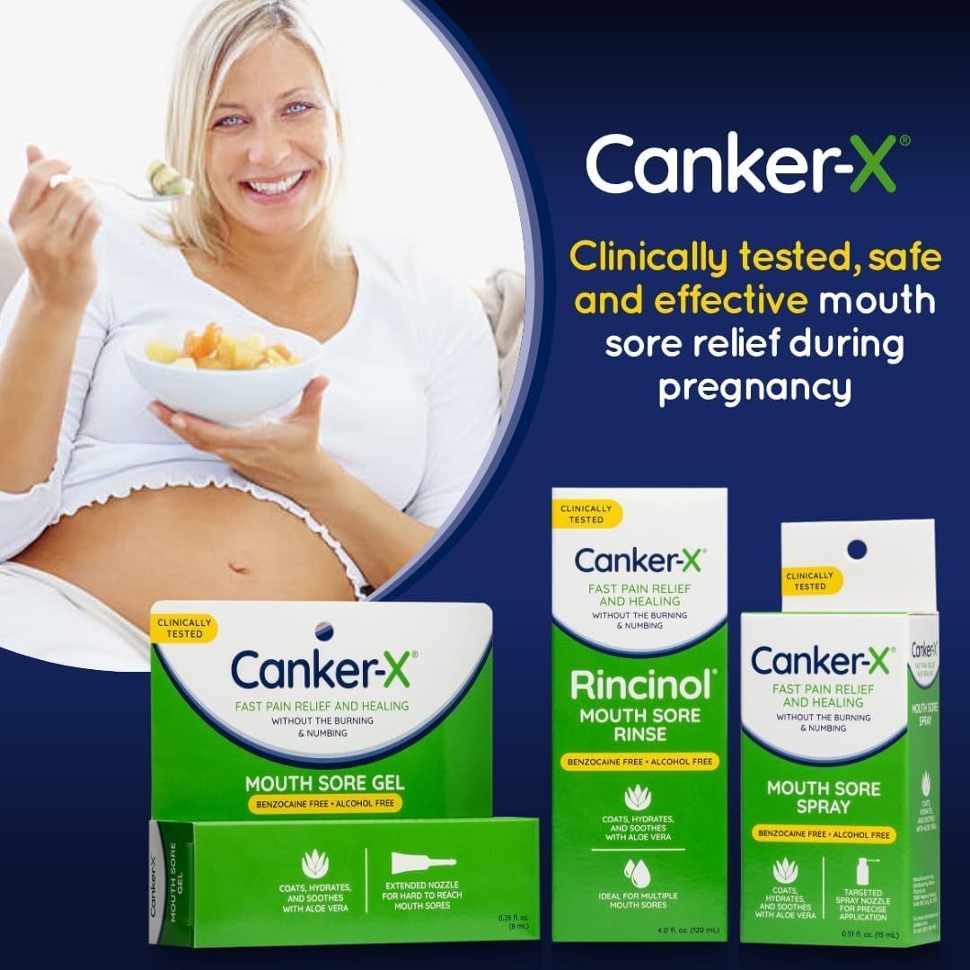 Canker-X Mouth Sore Gel, Fast Pain Relief, Benzocaine-Free, 0.28 Fl Oz | Heals Canker Sores, Cheek Bites & Oral Abrasions, Alcohol-Free, Adults & Kids 6+ Years