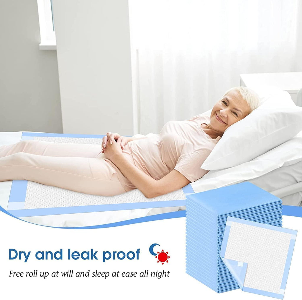 TenTabs Classic Disposable Underpads (60 x 90 cm) High Absorbency Bed Protector Sheets for Adult Incontinence, Waterproof Mattress Protection Pads for Elderly, Hospital & Home Care Use (Pack of 10)