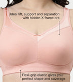 Enamor Full Support Super Lift Women's Cotton Everyday Minimizer Bra - Non Padded, Wirefree, Full Coverage - A112 (Available in Plus Sizes)