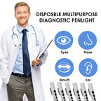 Primacare DL-9223 Pack of 6 Disposable Diagnostic Penlight with Imprinted Pupil Gauge, Lightweight and Moulded Plastic Body Medical Pen Light for Nurse, Student, Doctors EMT, White
