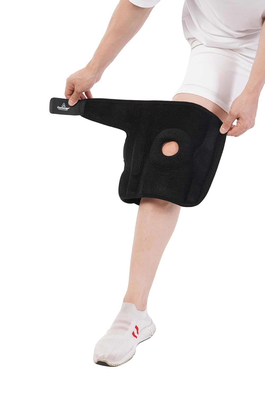 CUREWRAP Adjustable NEOPRENE HINGED KNEE BRACE UNIVERSAL SIZE (14.8" 24.4") for Men & Women| Knee Support Pain Relief, ACL, Meniscus, Ligament Tear, Arthritis, Post-Surgery, Injury & Sports Recovery | 12.5 INCH Long Knee Stabilizers