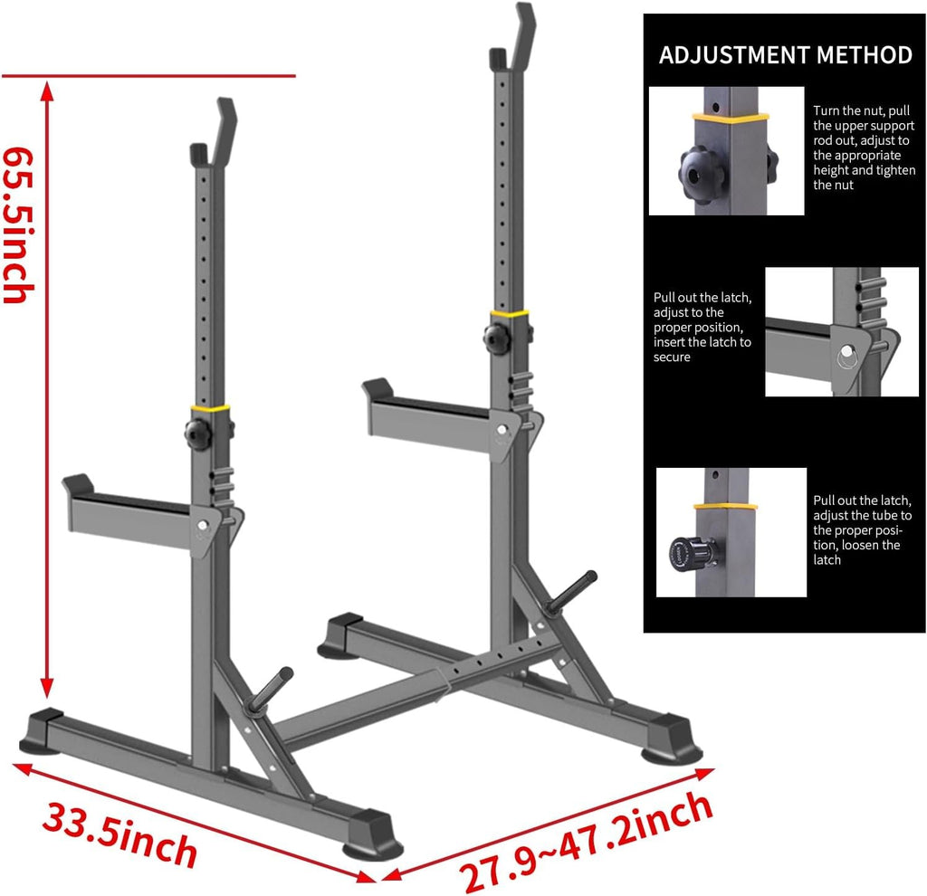 K KiNGKANG Squat Rack, 600lbs Adjustable Barbell Rack for Home Gym