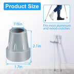 Crutch Tips, 2 Pack 7/8 inch Heavy Duty Replacement Cane Tips Rubber Crutch Tips for Walking Canes, Walking Sticks, Gray