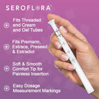 Seroflora Disposable Vaginal Cream Applicators - Fits Premarin, Estrace, Preseed and Most OTC Gels, Lubricants, and Creams - Threaded End, Comfort Tip, and Dosage Markings (30 Pack) Made in USA.