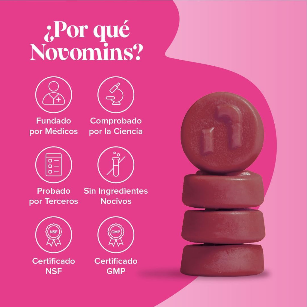 Women's Multivitamins - 60 Gummies with Vitamins for Hair, Marine Collagen and Hyaluronic Acid - Vitamin C, A, D, B, Biotin and Zinc - Multivitamin with Minerals and Probiotics - Novomins