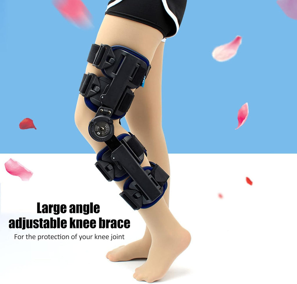 Post-Surgery Knee Brace for Recovery Stabilization, Adjustable Hinged Knee Support Orthosis Immobilizer Protector for Men and Women