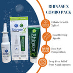 Rhinase X Combo Pack - Nasal Gel (30g) & Spray (30ml) for Complete Nasal Relief from: Dryness, Congestion, Post Nasal Drip, and Allergies. Retain Moisture for Dry Nose Relief