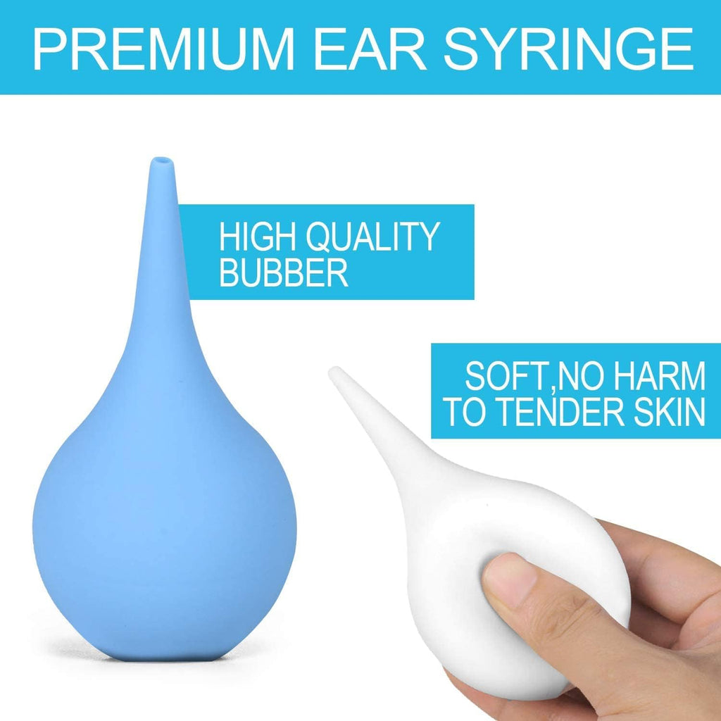 2 Pack Ear Syringe 2oz / 60ml Hand Bulb Syringe Ear Washing Squeeze Bulb, Rubber Squeeze Bulb Ear Syringe Ball Laboratory Tool