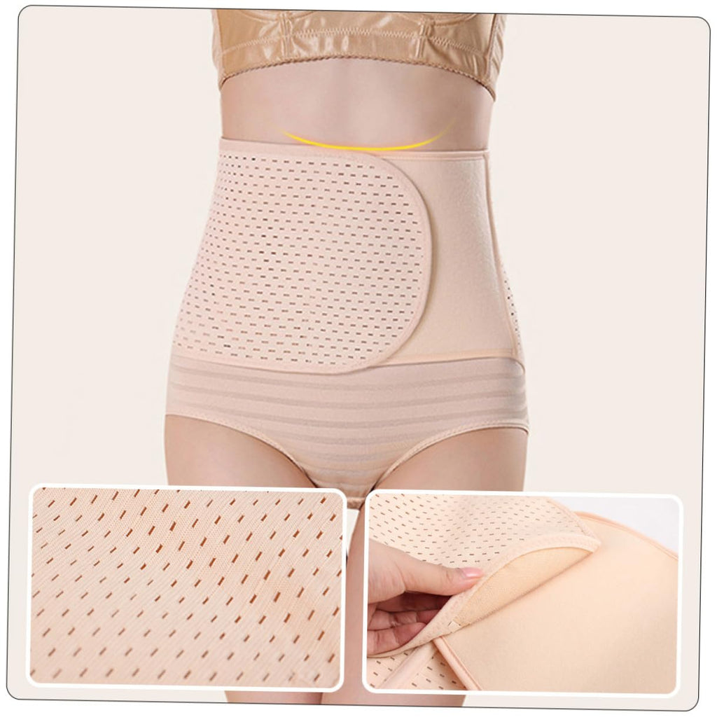 SUPVOX Belly Recovery Belts Workout Slimming Belly Bands for Women Premium Breathable Fabric Postpartum Support Abdominal Compression 95X23Cm Beige